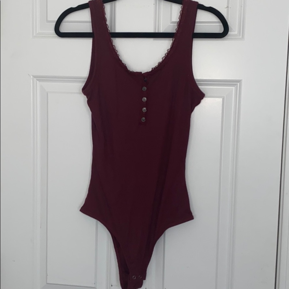 Burgundy body suit